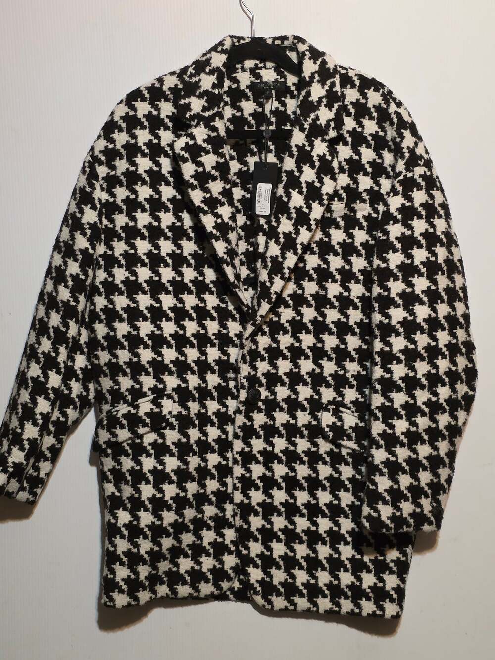 NWT Rag & Bone New York Danny Black White Houndstooth Blazer Jacket Coat Size S